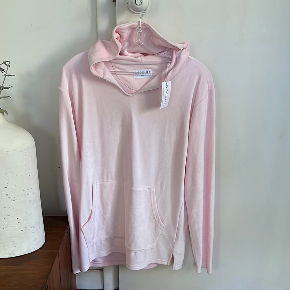 GOODLIFE pink velour hoodie
